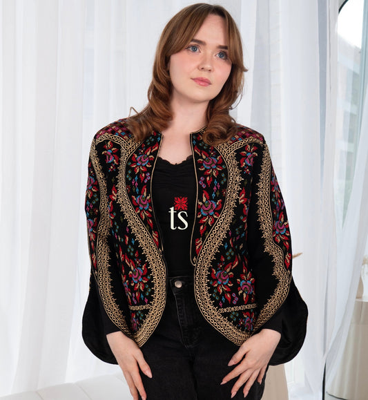 Floral Gold Tatreez Blazer