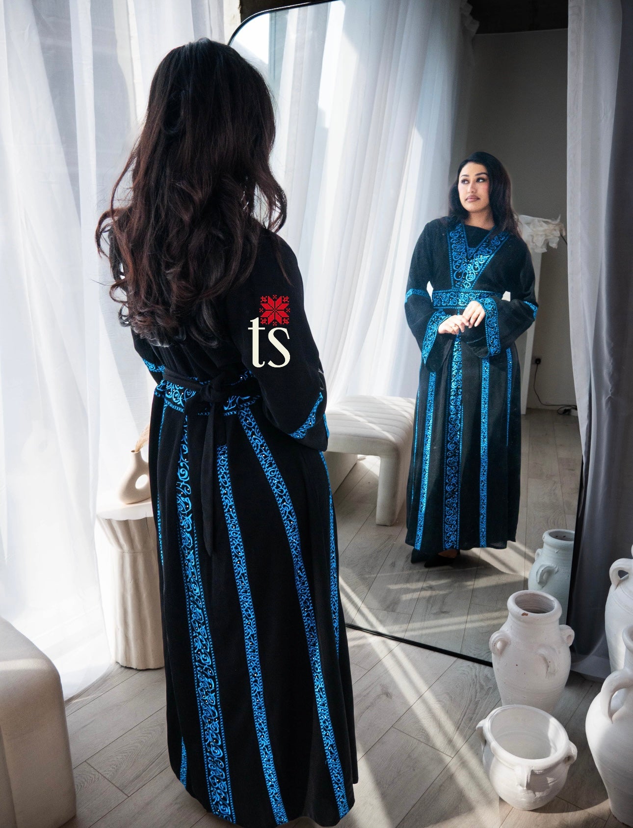 Arabic Calligraphy Signature Embroidered Abaya