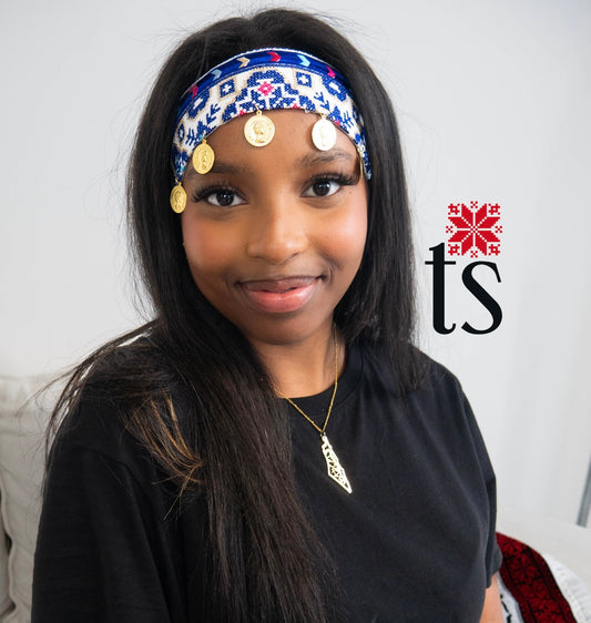 Royal Blue Tatreez Headband