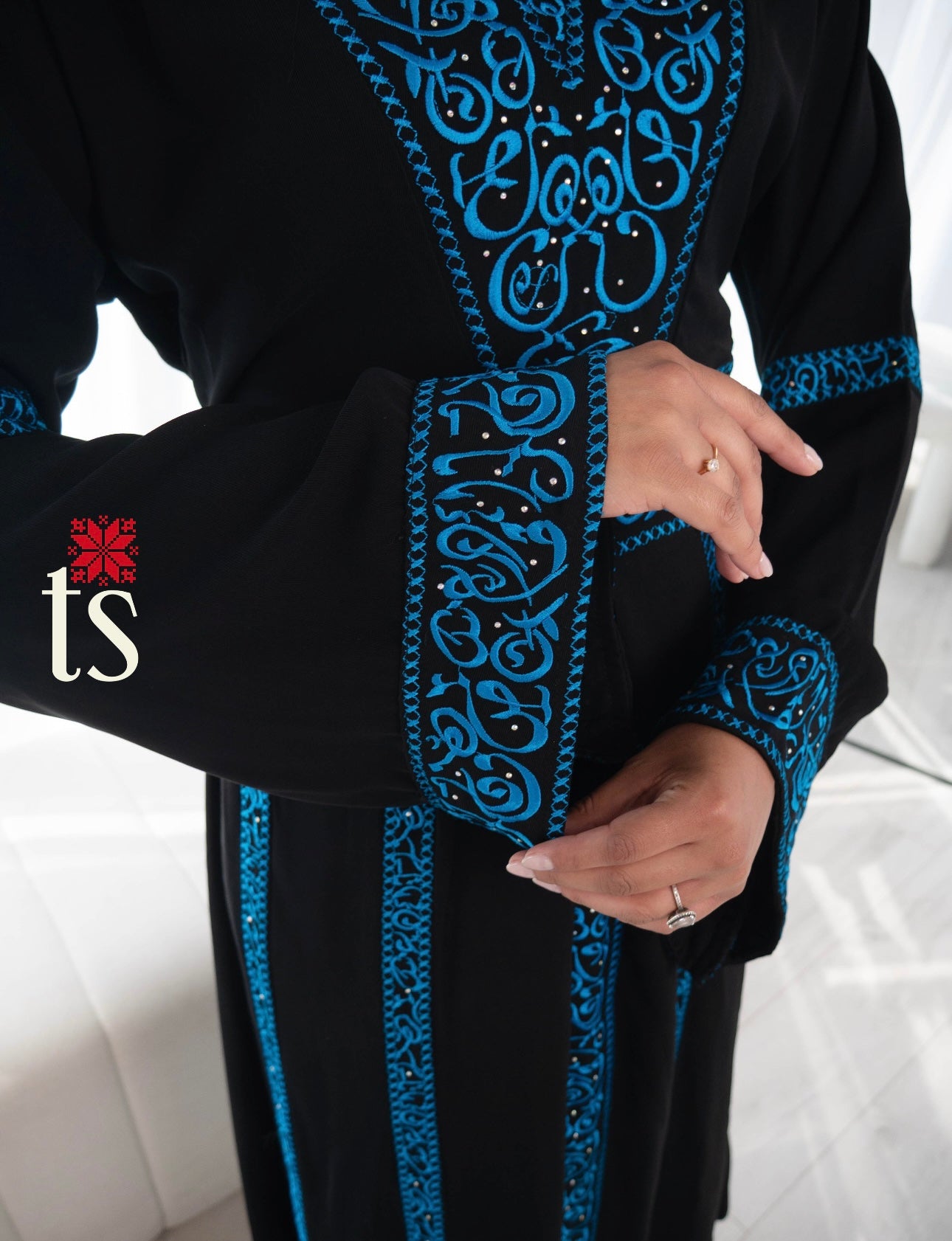 Arabic Calligraphy Signature Embroidered Abaya
