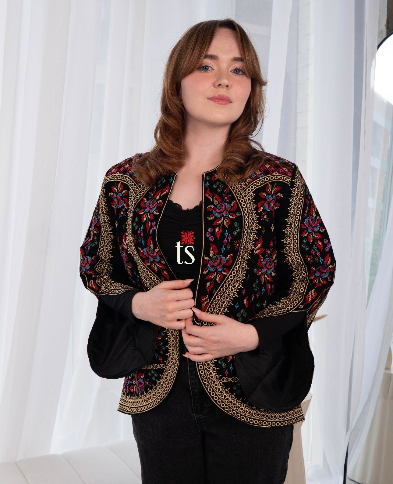 Floral Gold Tatreez Blazer