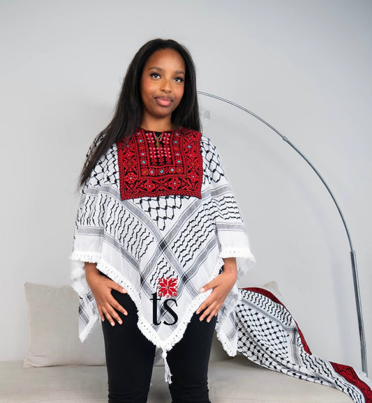 Tatreez Keffiyeh Poncho