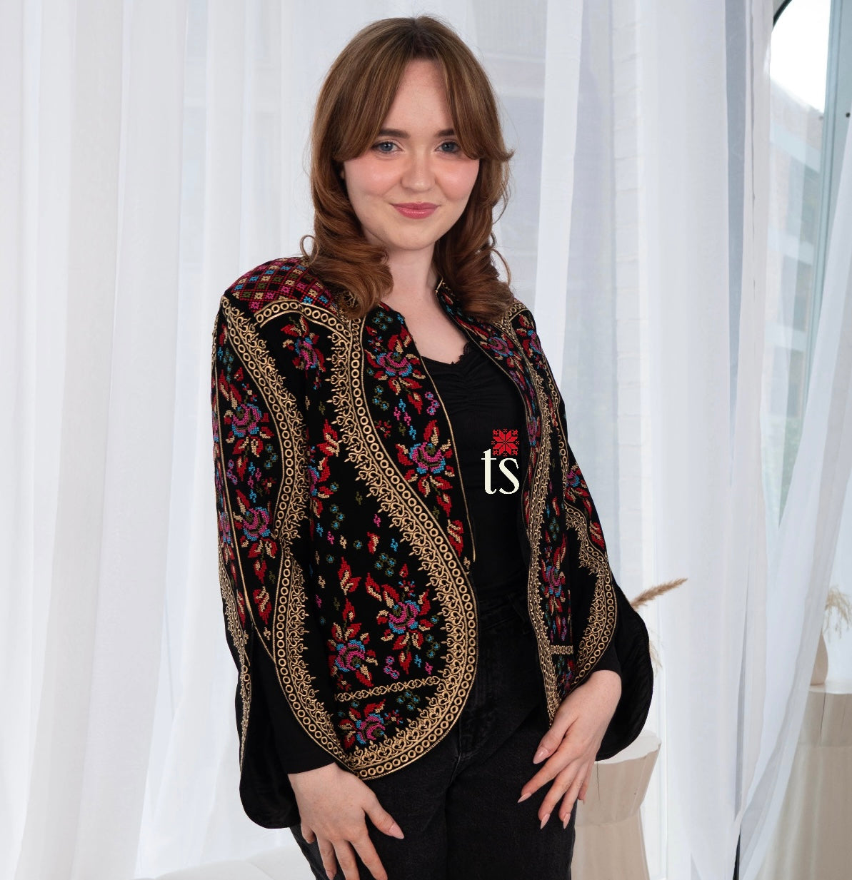 Floral Gold Tatreez Blazer