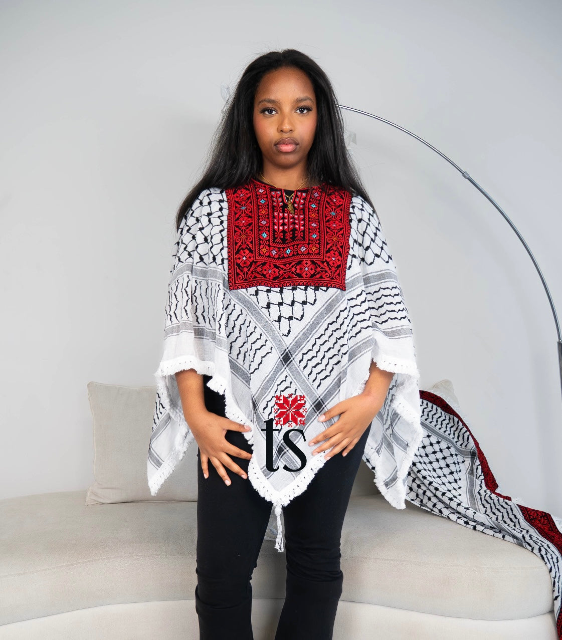 Tatreez Keffiyeh Poncho