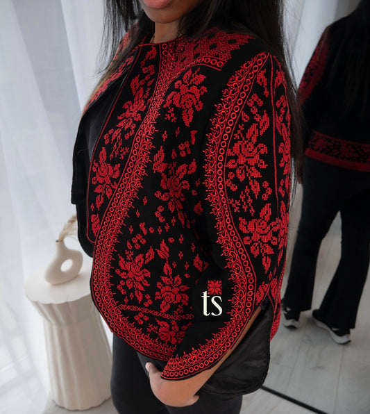 Unique Red Tatreez Blazer