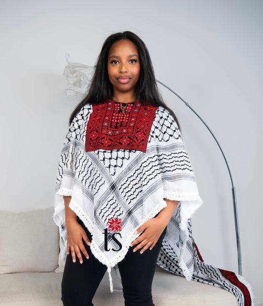 Tatreez Keffiyeh Poncho