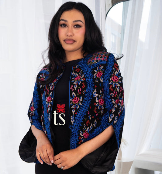 Floral Blue Tatreez Blazer