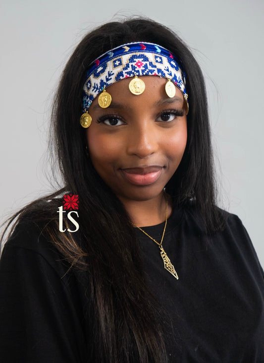 Royal Blue Tatreez Headband