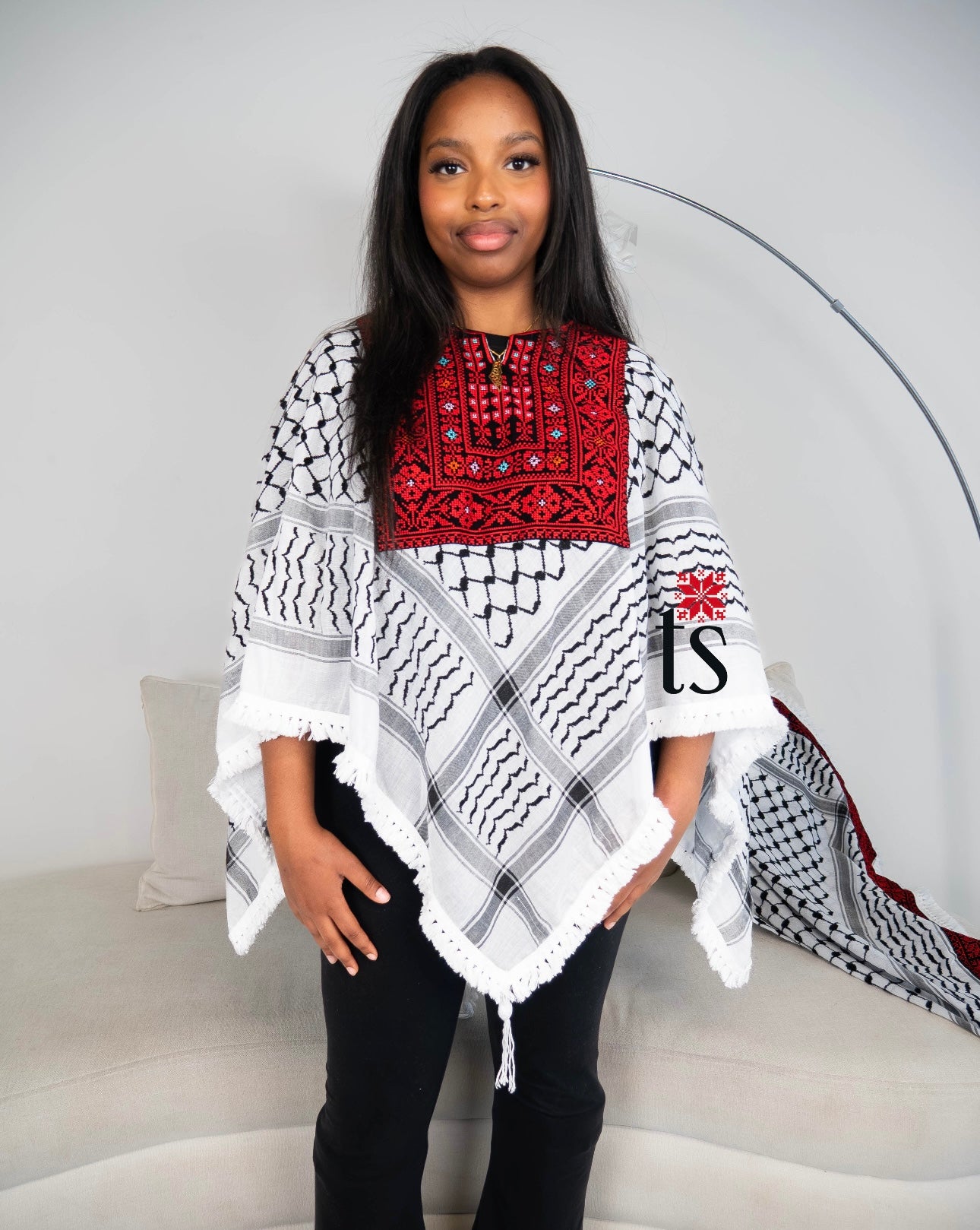 Tatreez Keffiyeh Poncho