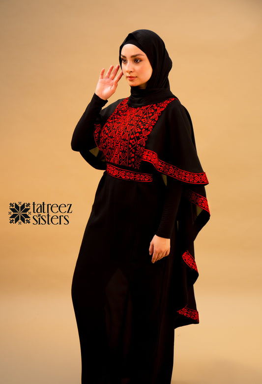 Black Butterfly Cape Dress