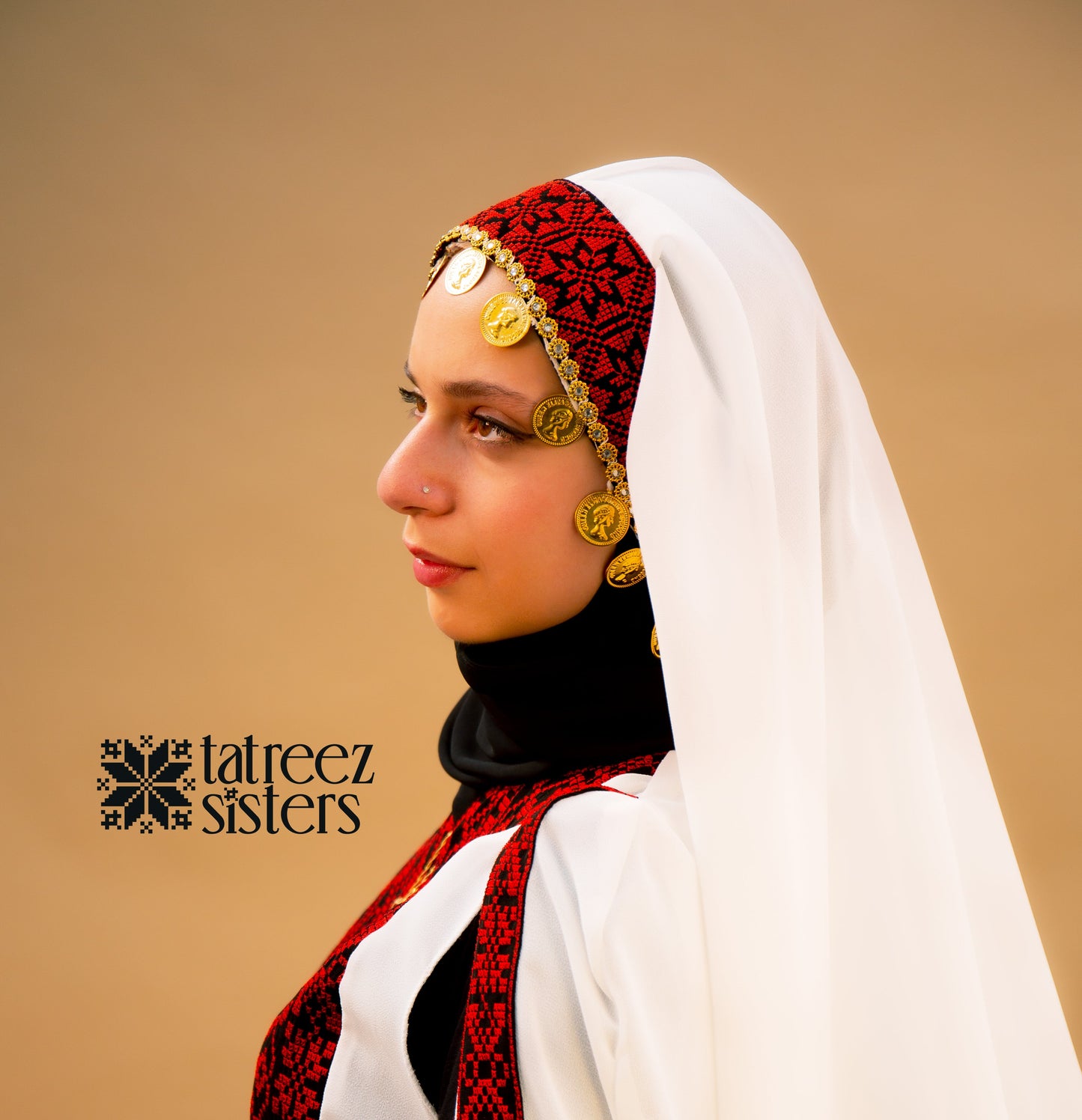 White Tatreez Veil