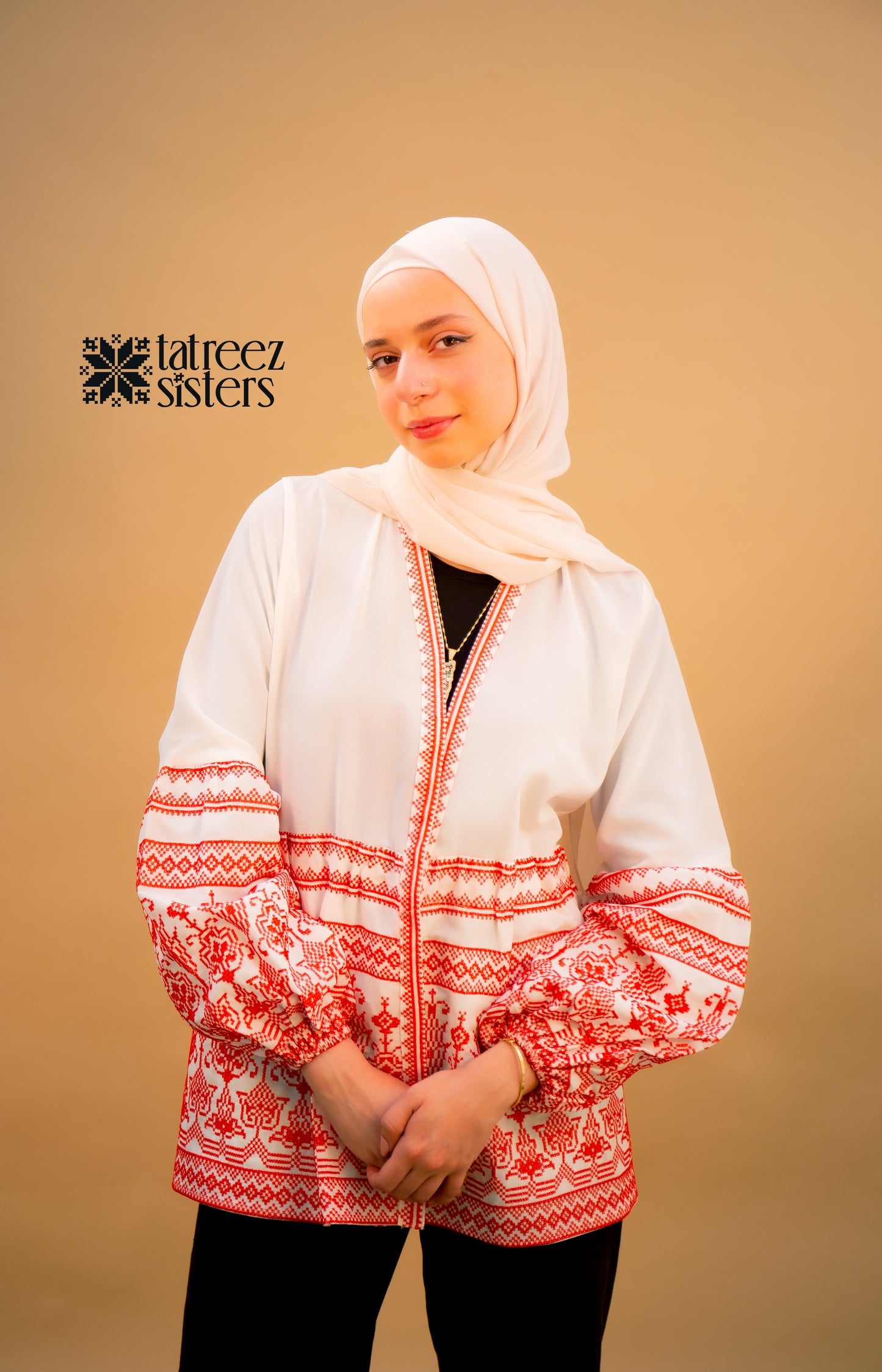 White Tatreez Jacket