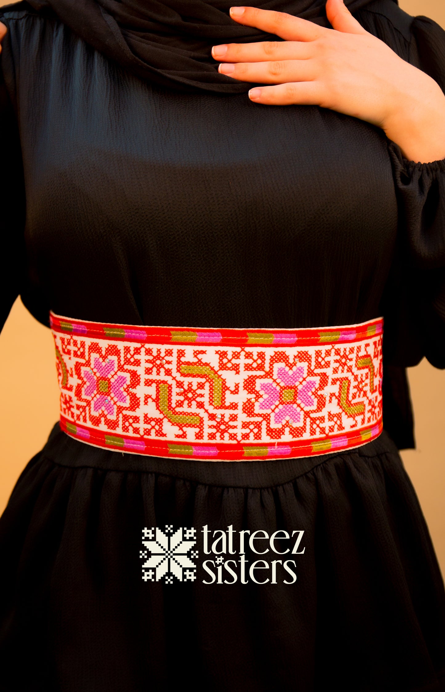White Floral Belt