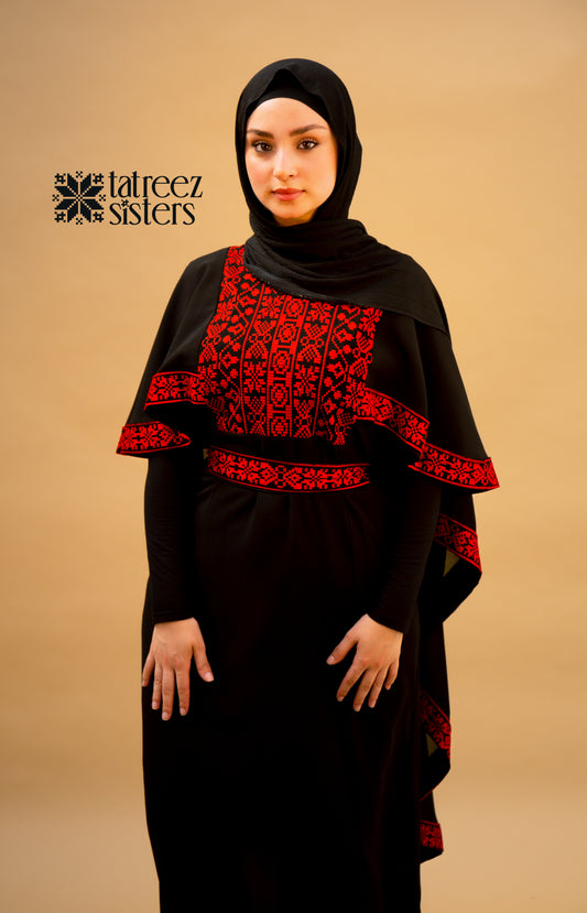 Black Butterfly Cape Dress