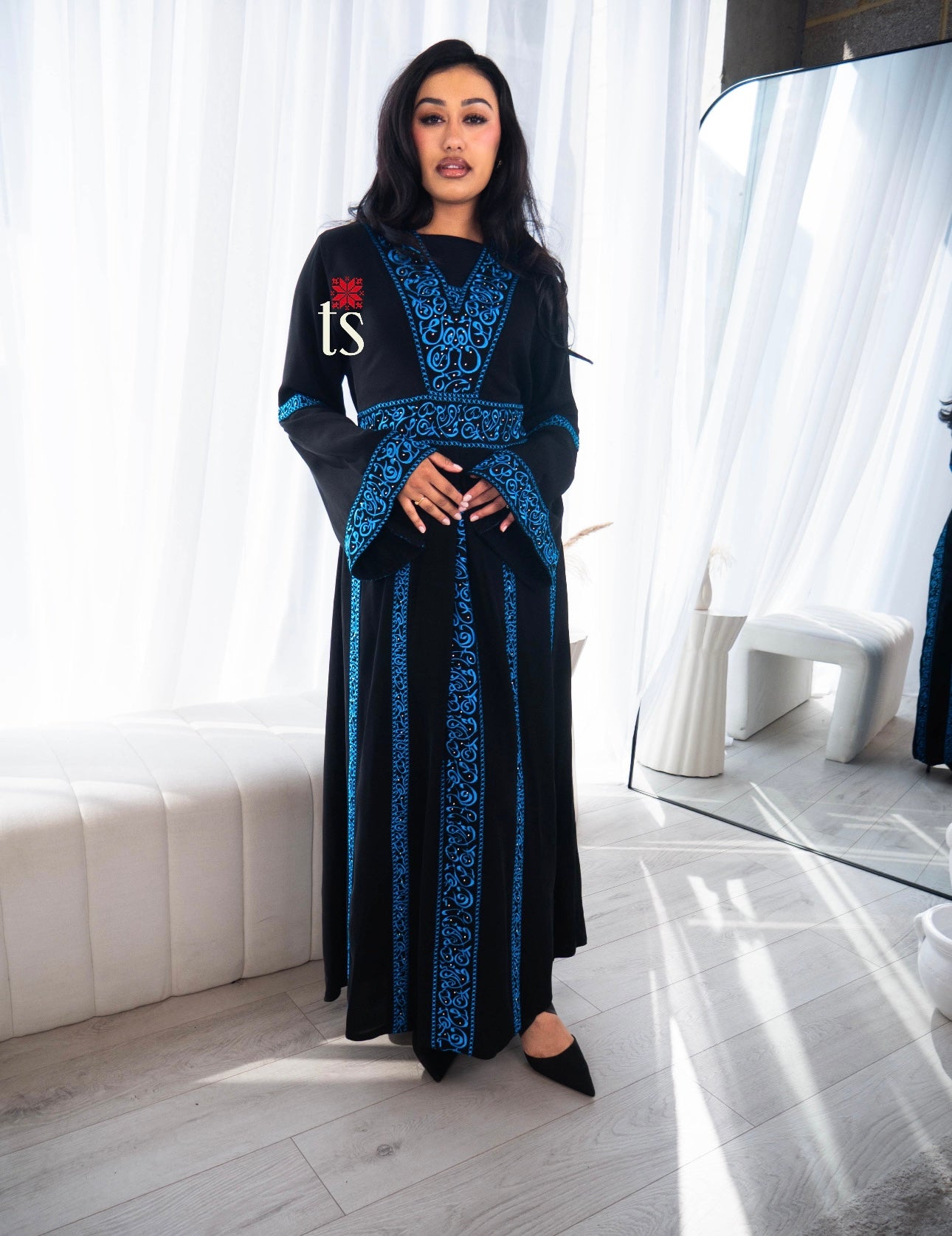 Arabic Calligraphy Signature Embroidered Abaya