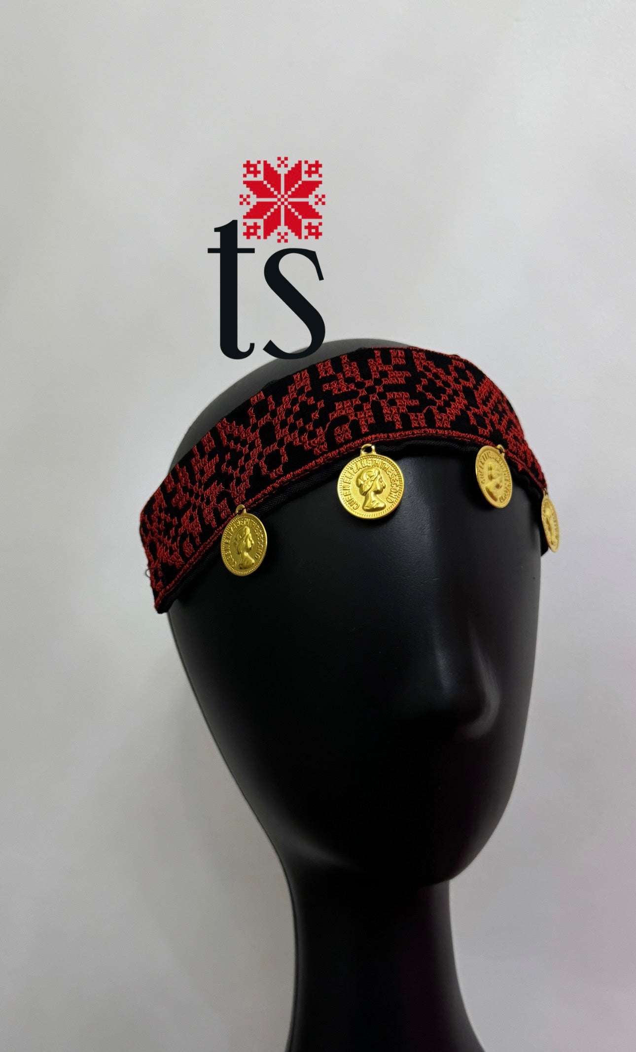 Red Tatreez Headband - Thin