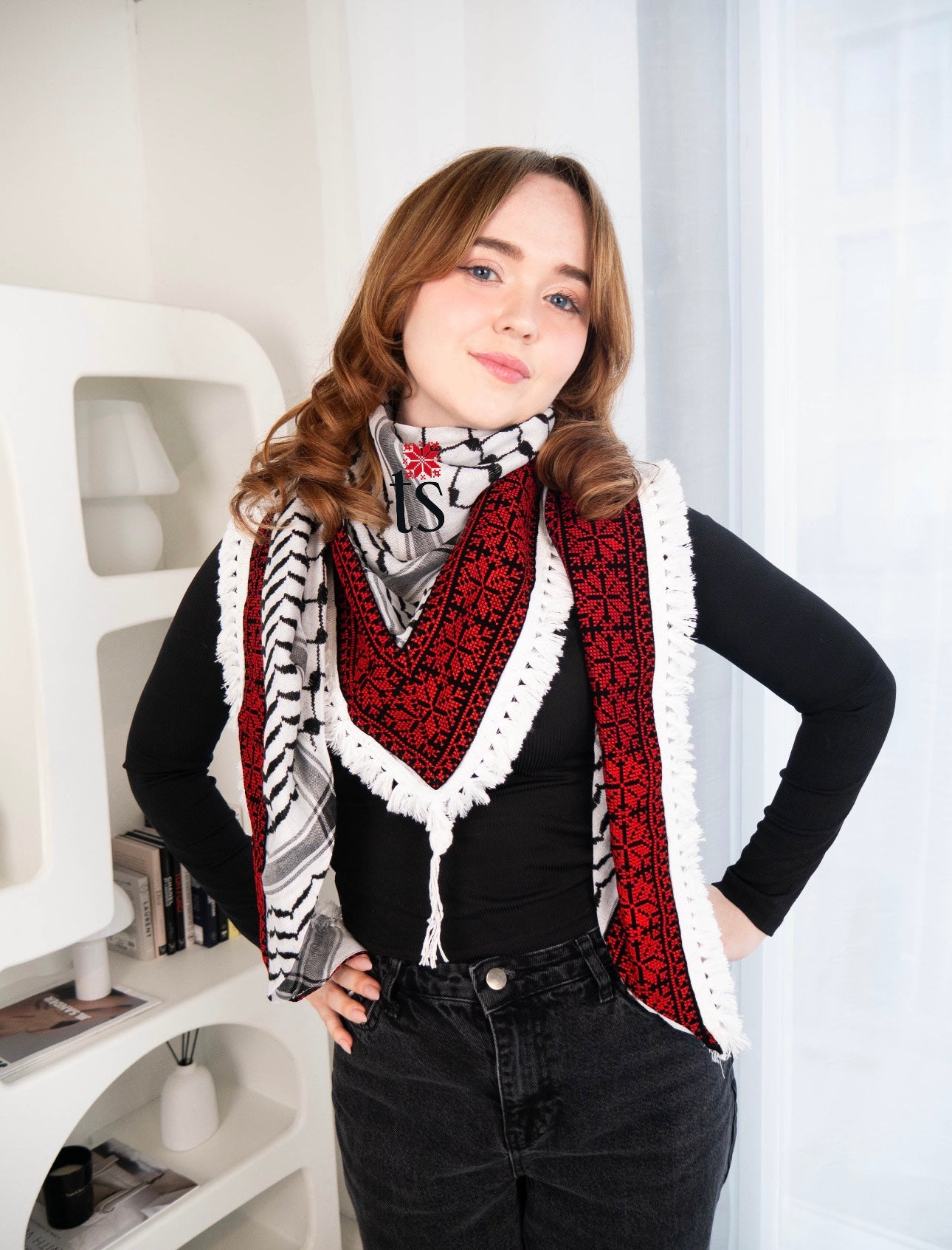 Tatreez Keffiyeh Scarf