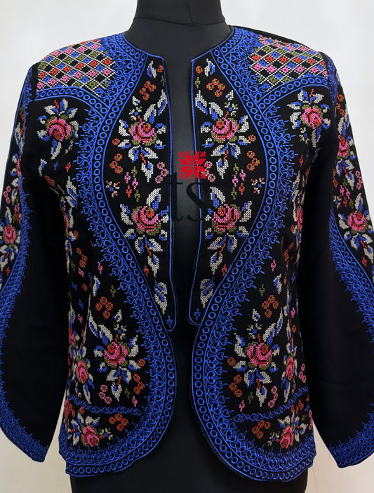 Floral Blue Tatreez Blazer