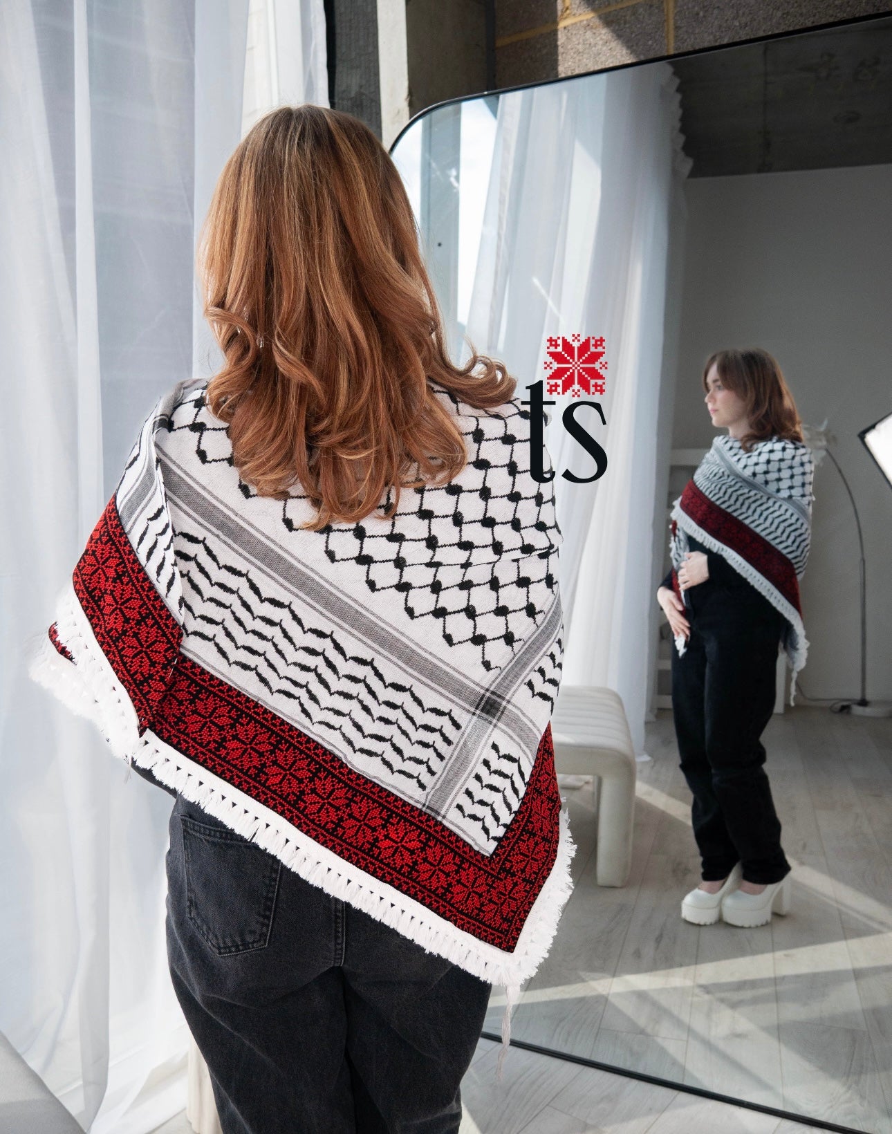 Tatreez Keffiyeh Scarf