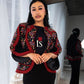 Floral Red Tatreez Blazer