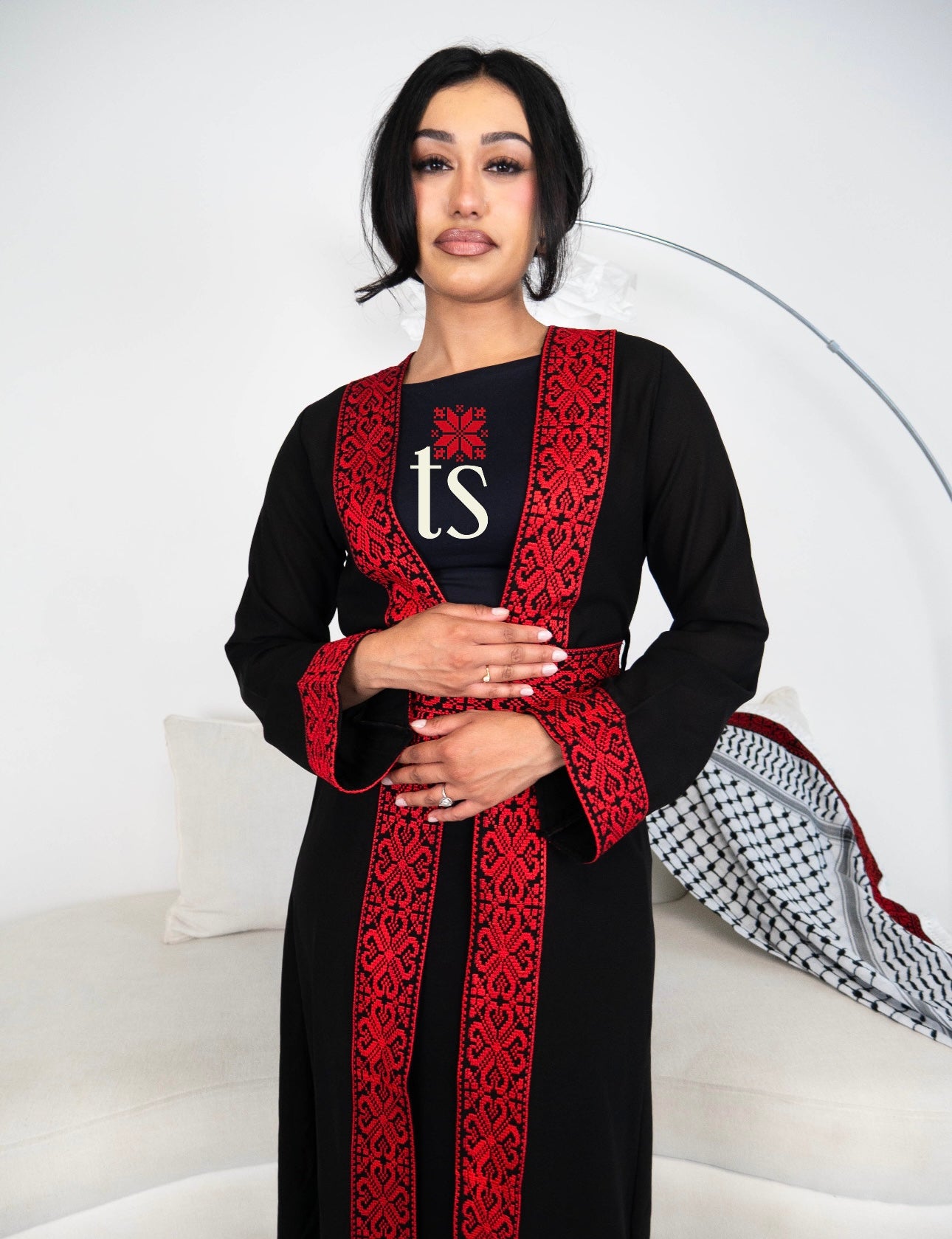 Black Tatreez Abaya