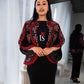 Floral Red Tatreez Blazer