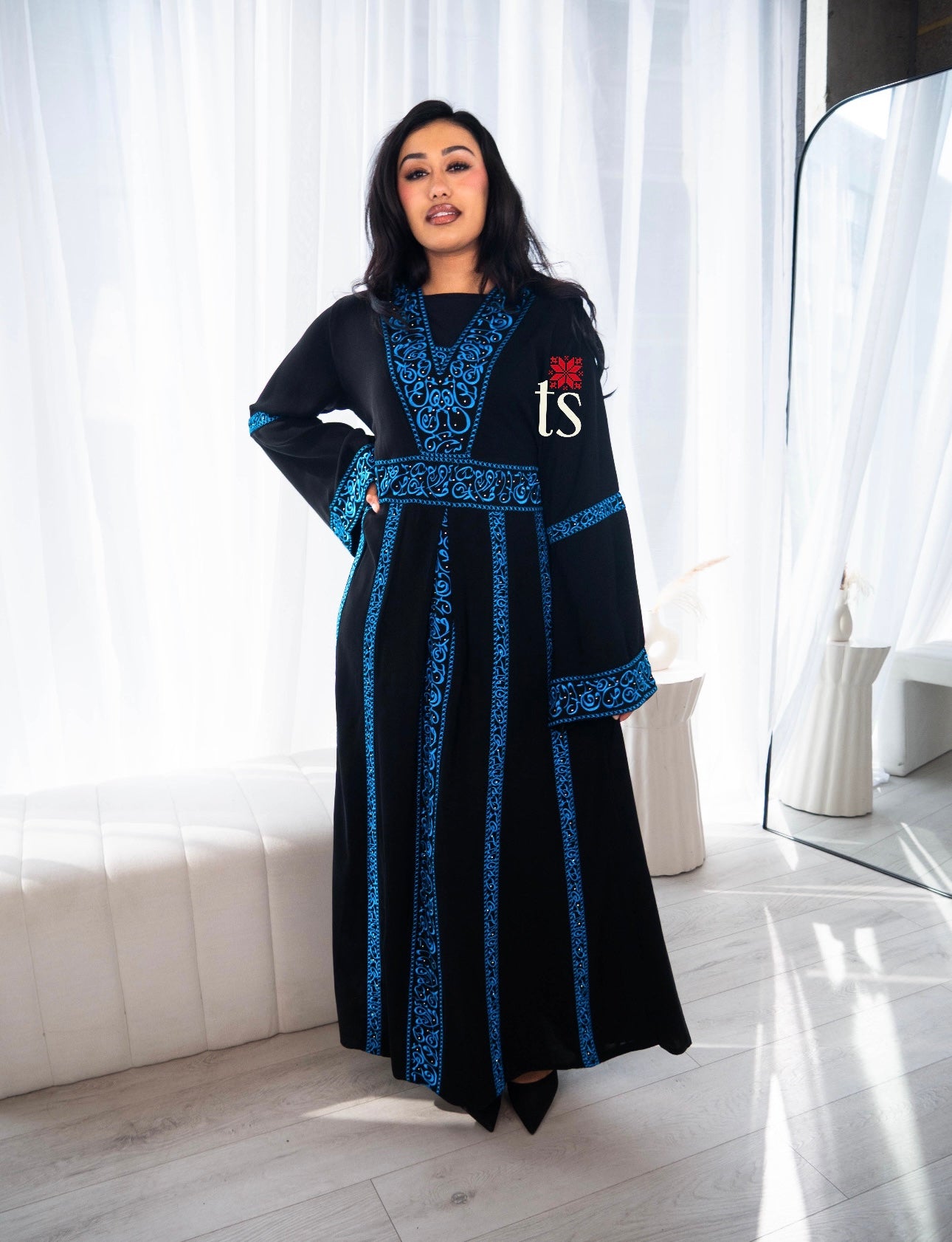 Arabic Calligraphy Signature Embroidered Abaya