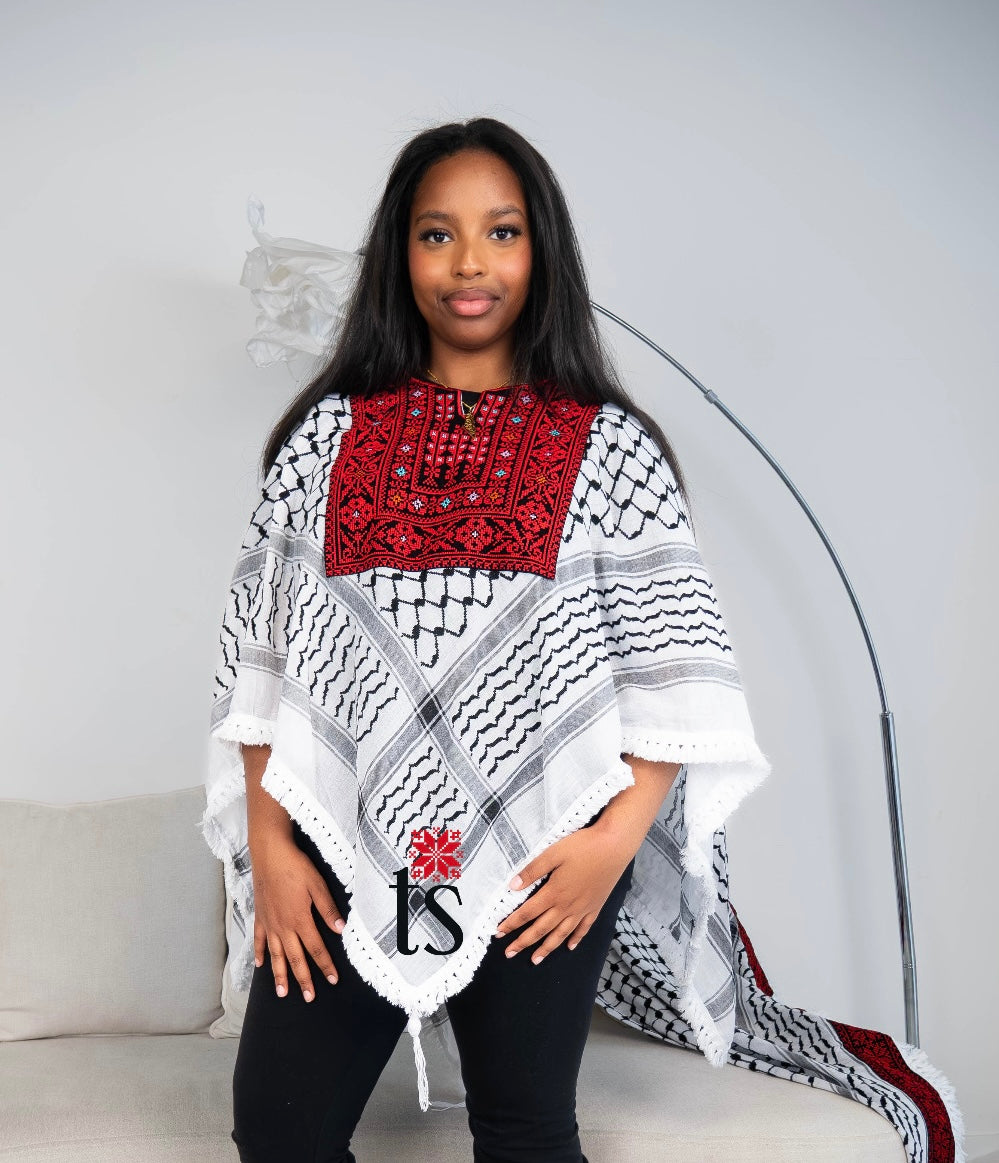 Tatreez Keffiyeh Poncho