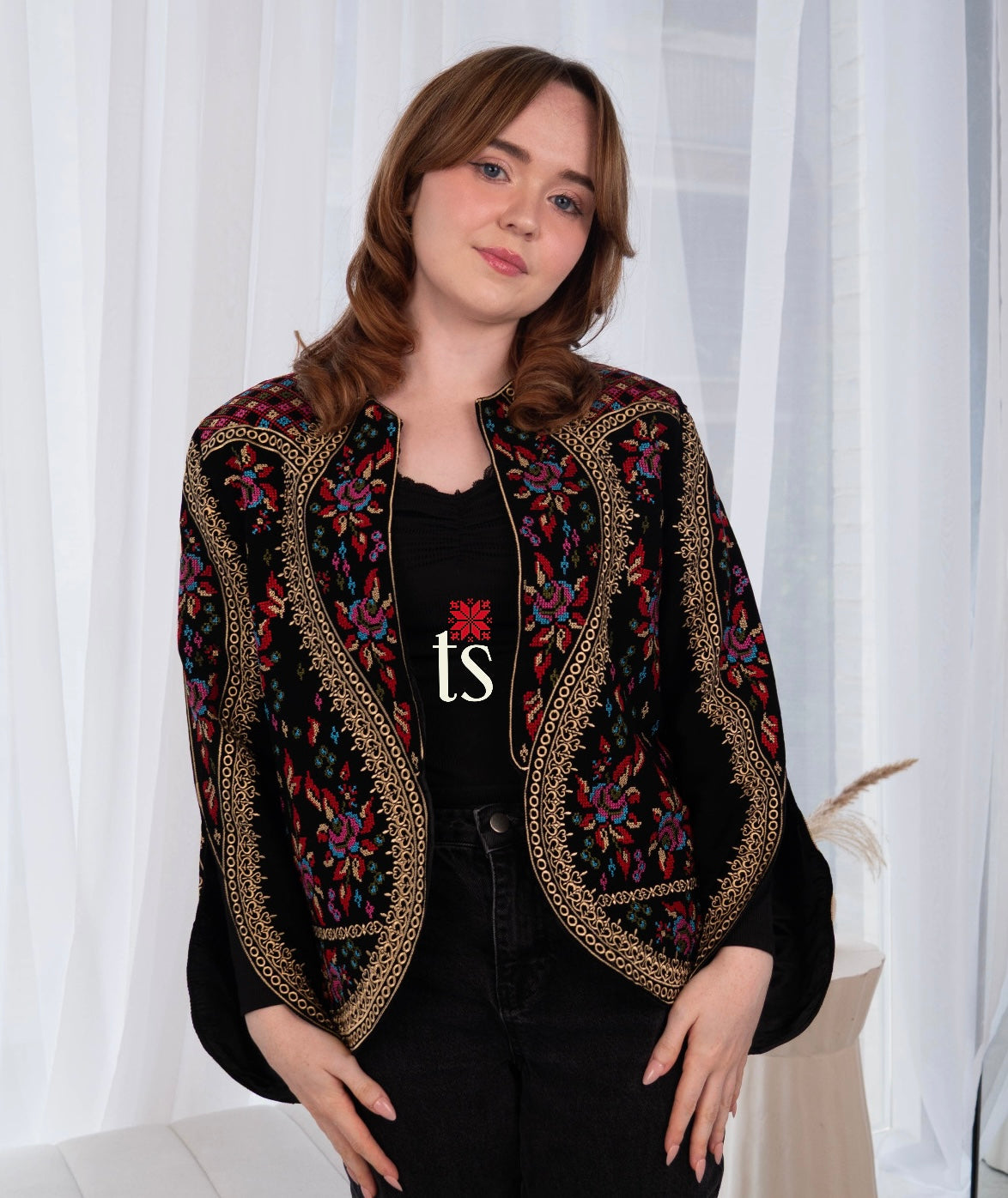 Floral Gold Tatreez Blazer
