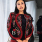 Floral Red Tatreez Blazer