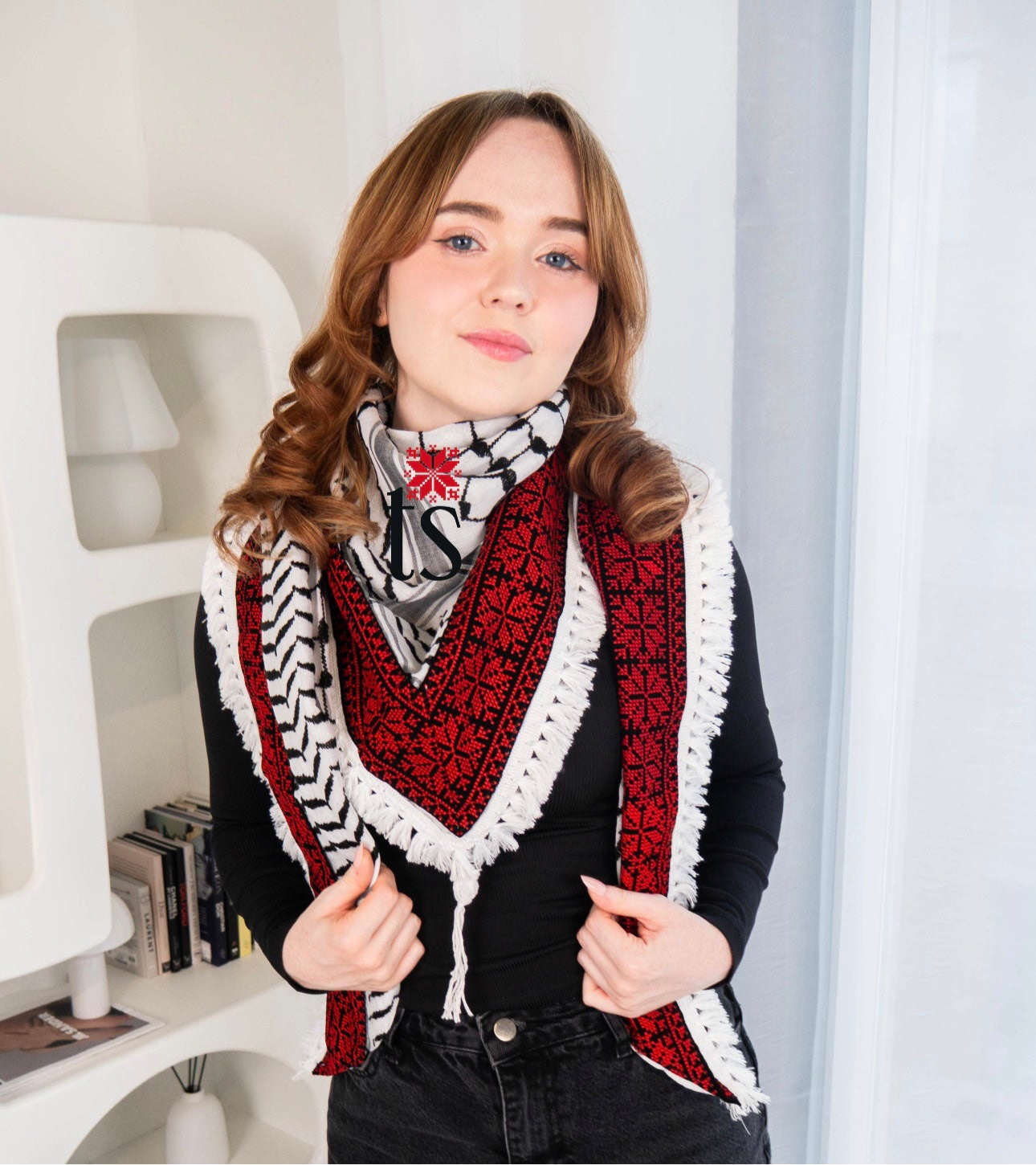 Tatreez Keffiyeh Scarf