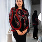 Floral Red Tatreez Blazer