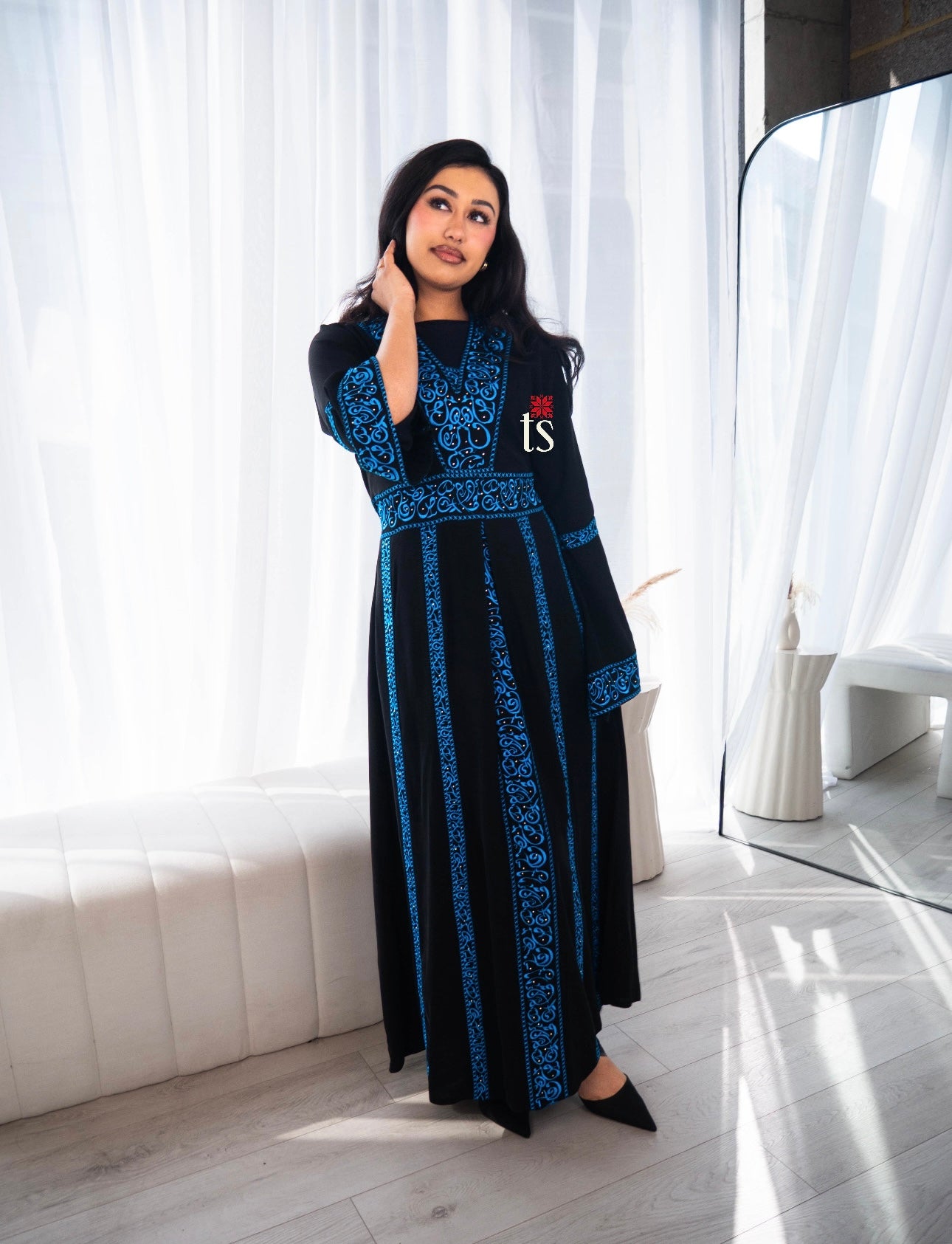 Arabic Calligraphy Signature Embroidered Abaya