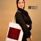 White Tatreez Tote Bag